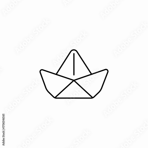 origami paper boat icon sign vector