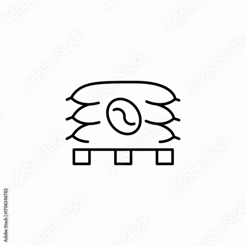 roasted coffee bagging icon sign vector