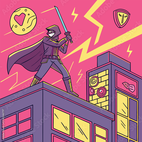 Vibrant anime style gaming illustration featuring dynamic characters and futuristic elements perfect for digital art and merchandise