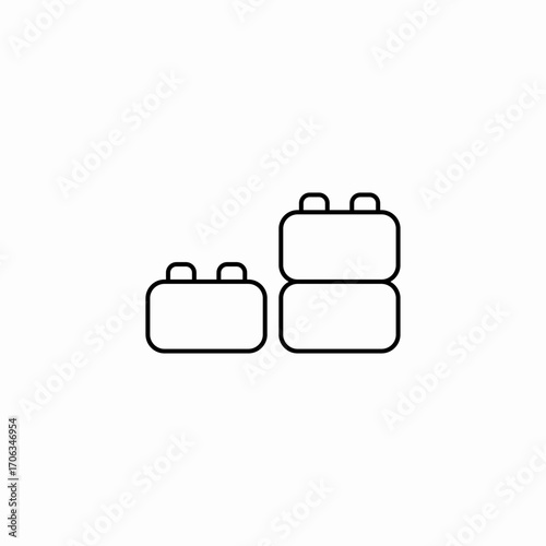 stacked plastic blocks icon sign vector