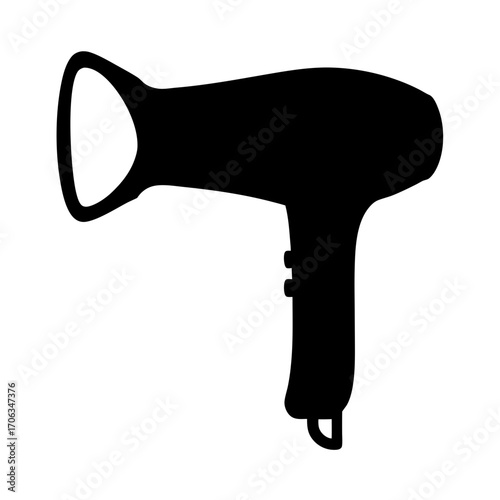 A silhouette of a hair dryer used for hairstyling and beauty routines