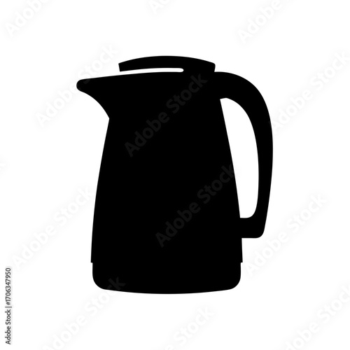 Black silhouette of an electric kettle or water heater for brewing beverages