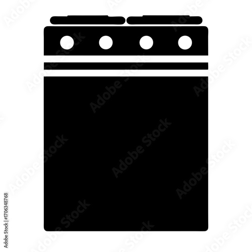 Black and White Image of a Simple Kitchen Stove or Oven Appliance