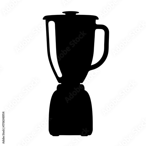 A simplistic, yet striking, silhouette of a kitchen blender with a modern design