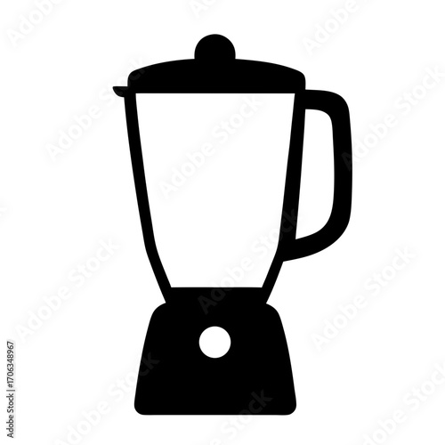 Simple black and white blender icon for kitchen appliances and beverages