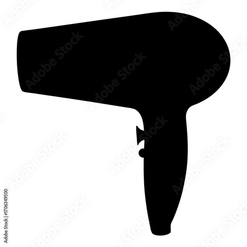 Black silhouette of a hair dryer representing personal grooming appliance