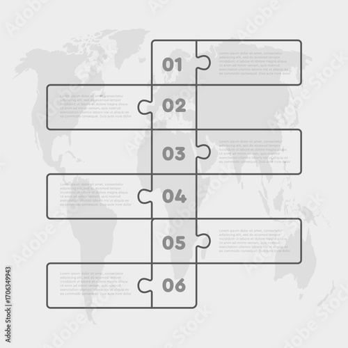 Puzzle timeline infographic process on 4 parts