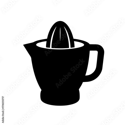 Simple silhouette of a citrus juicer with a handle and pouring lip