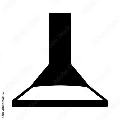 Illustration of a modern kitchen ventilation hood in black and white