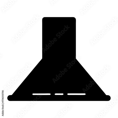 Black and white silhouette illustration of a kitchen exhaust hood appliance