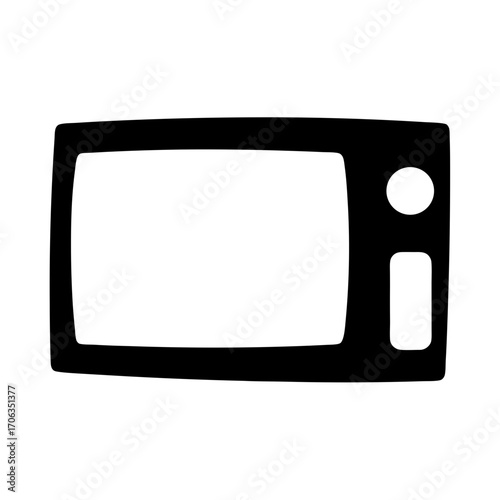 An Old Television Set with Knobs and a Screen in Black and White