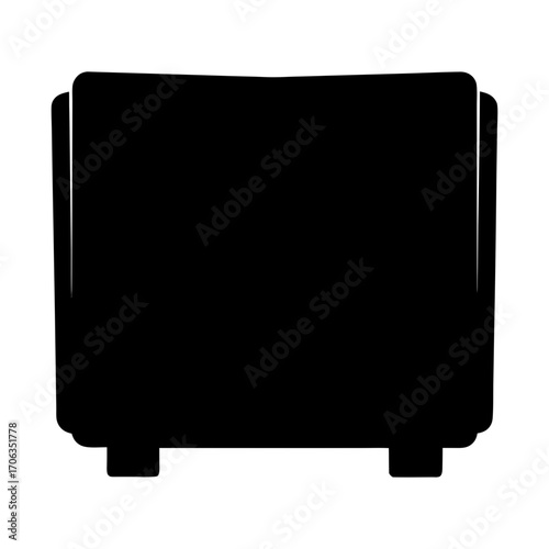 Abstract black silhouette of a comfy chair or a couch with legs