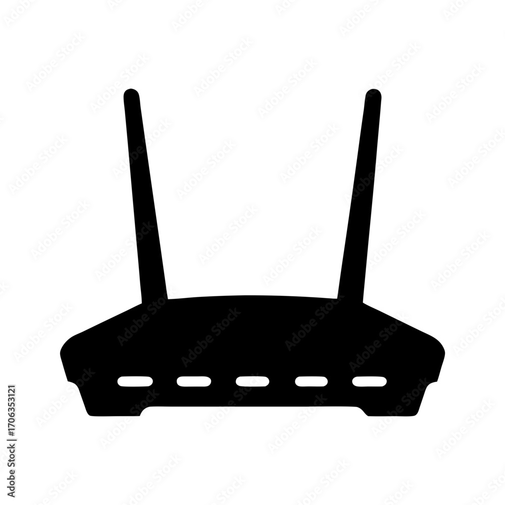 Fototapeta premium Wireless router symbol for wifi connectivity, internet access, and network configuration
