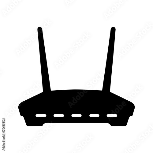 Wireless router symbol for wifi connectivity, internet access, and network configuration