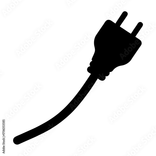 A simple illustration of an electrical plug for powering domestic appliances