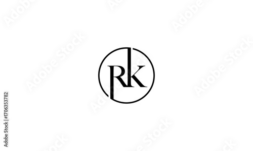 RK initial letters, monogram logo