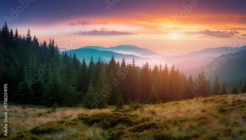 sunset in the mountains
