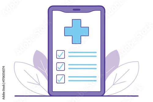 Online medical consultation on smartphone isolated on white background telemedicine and healthcare app