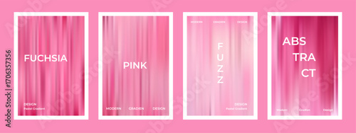 Fuchsia pink gradient abstract background set. Nude blurred pattern poster. Modern visual project design for social media, idol poster, banner, flyer, brochure, covers and web banner