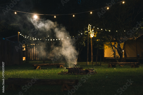 Campfire area surrounded by...