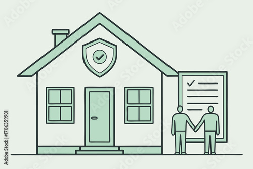 Home insurance agreement isolated on white background, protecting property and providing financial security