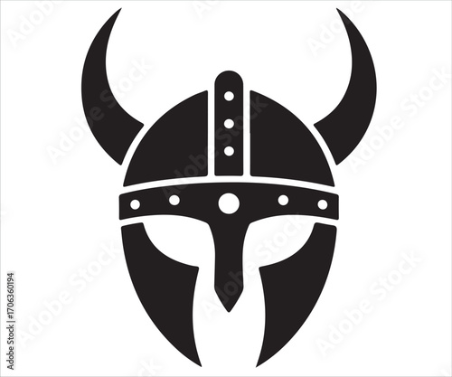 Viking helmet silhouette with horns symbolizing ancient Norse warrior culture