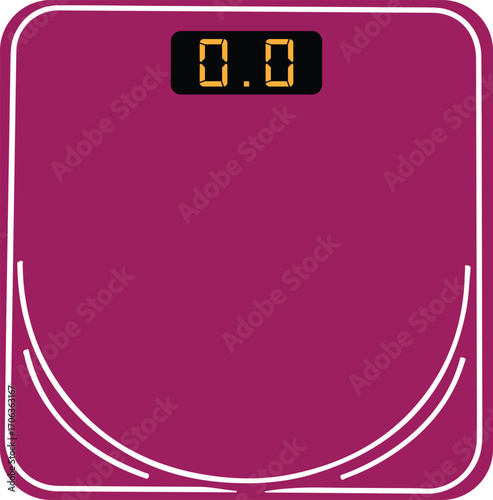 Bathroom Weighing Scale Color Vector Design