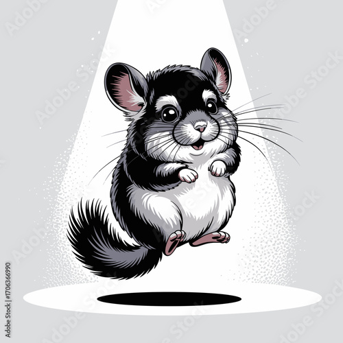 Jumping Chinchilla Vector Illustration