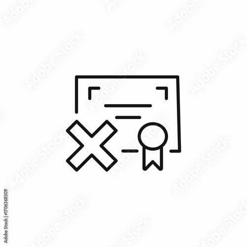 certificate with cross icon sign vector