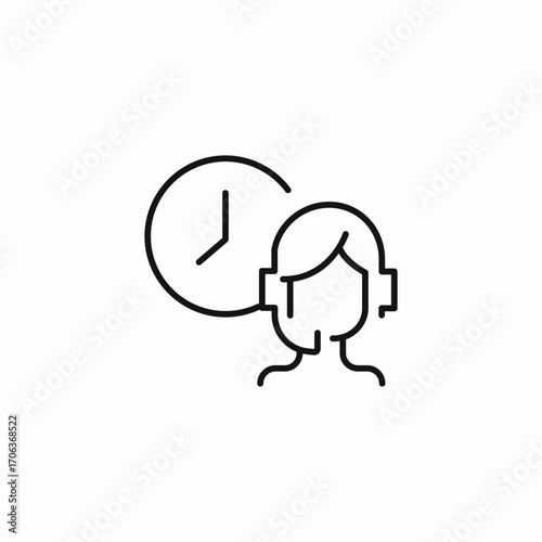 customer service schedule icon sign vector