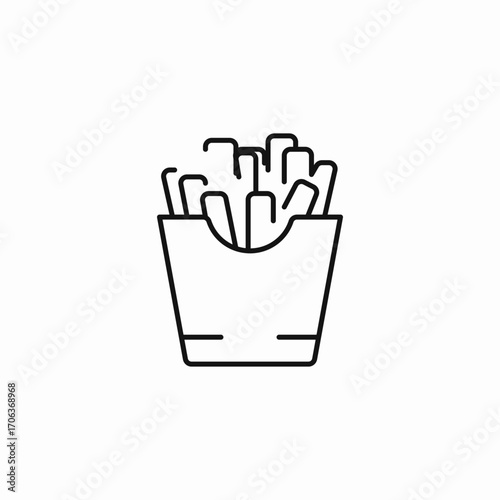 french fries box icon sign vector
