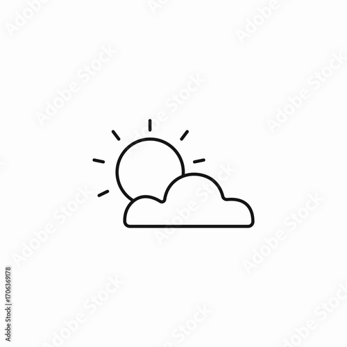 half cloudy sun icon sign vector