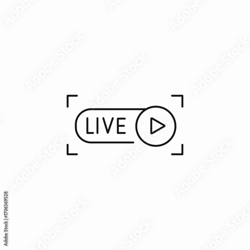 live video stream icon sign vector