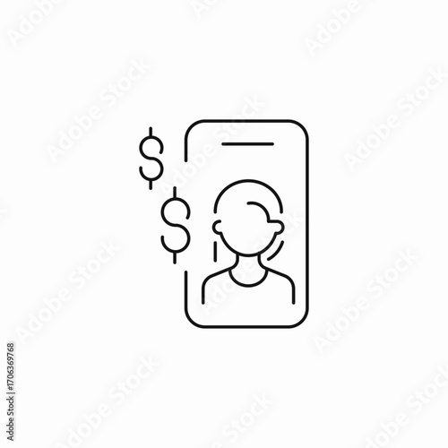 monetized profile page icon sign vector