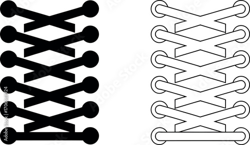 Diagram of Shoe Lacing Patterns Cross Lace vs. Standard