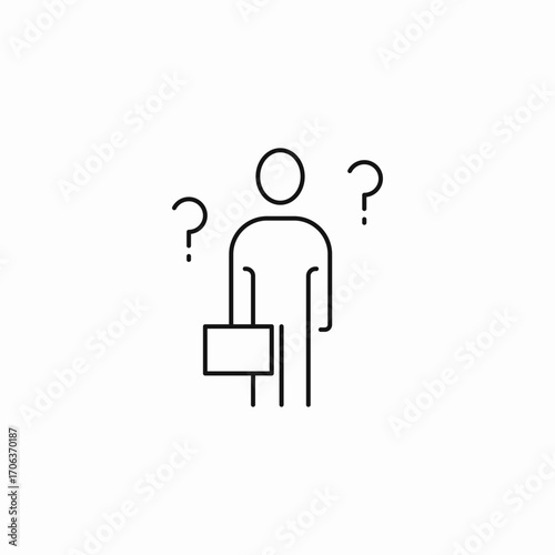 person with questions icon sign vector