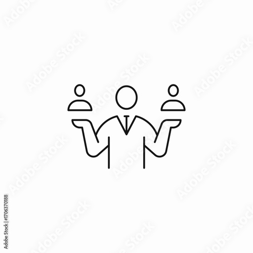 person weighing options icon sign vector