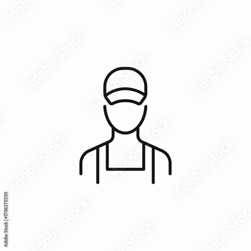 repairman in overalls icon sign vector