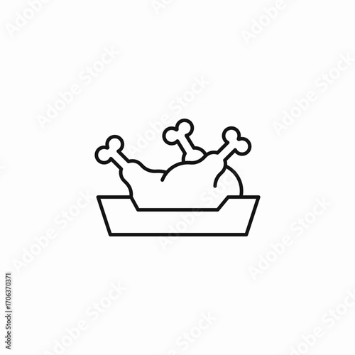 roasted whole chicken icon sign vector