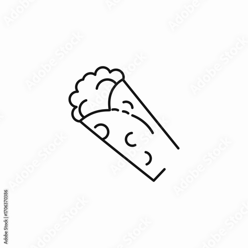 rolled up burrito icon sign vector