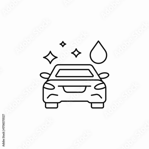 shiny car wash icon sign vector