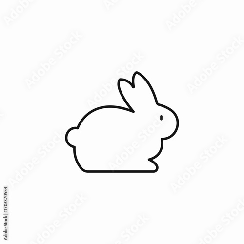 side view rabbit icon sign vector