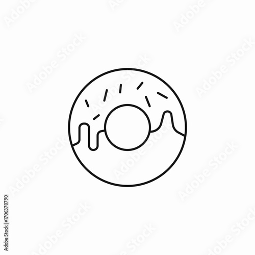 sprinkled glazed doughnut icon sign vector