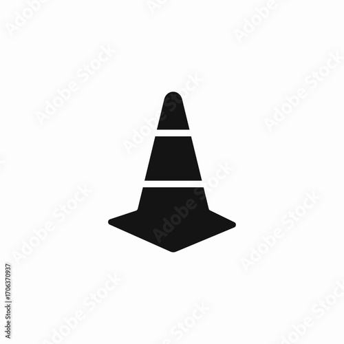 striped traffic cone icon sign vector