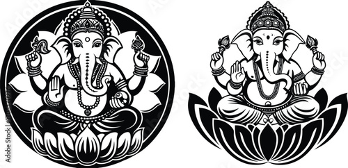 Lord ganesh vector illustration various collection