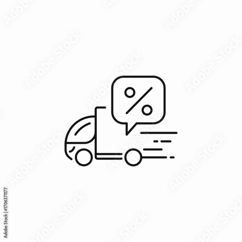 truck shipping discount icon sign vector