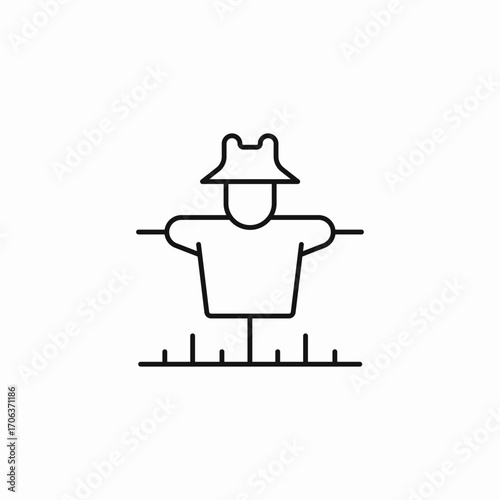 traditional field scarecrow icon sign vector