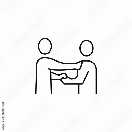 two people shaking icon sign vector