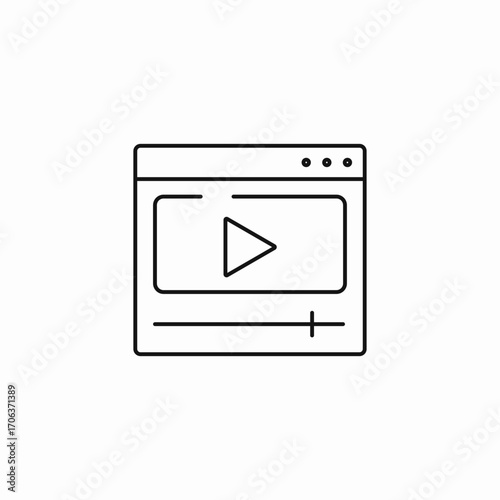 video player window icon sign vector