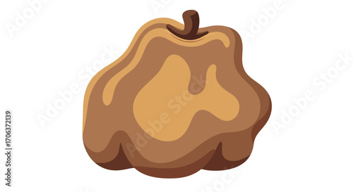 Realistic detailed brown pear fruit on white background